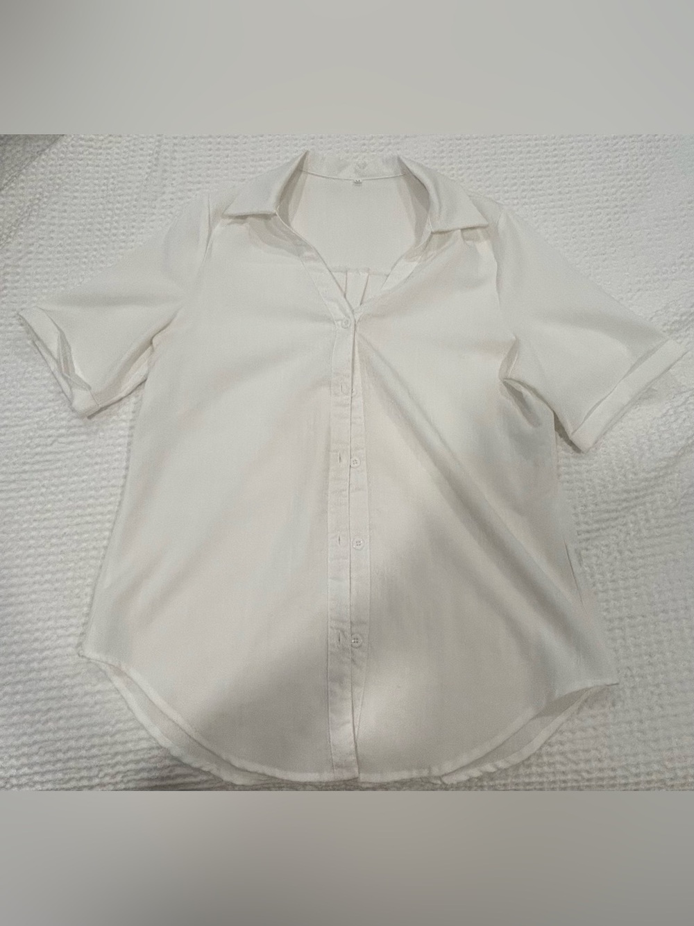 White Linen Button-Up Shirt
